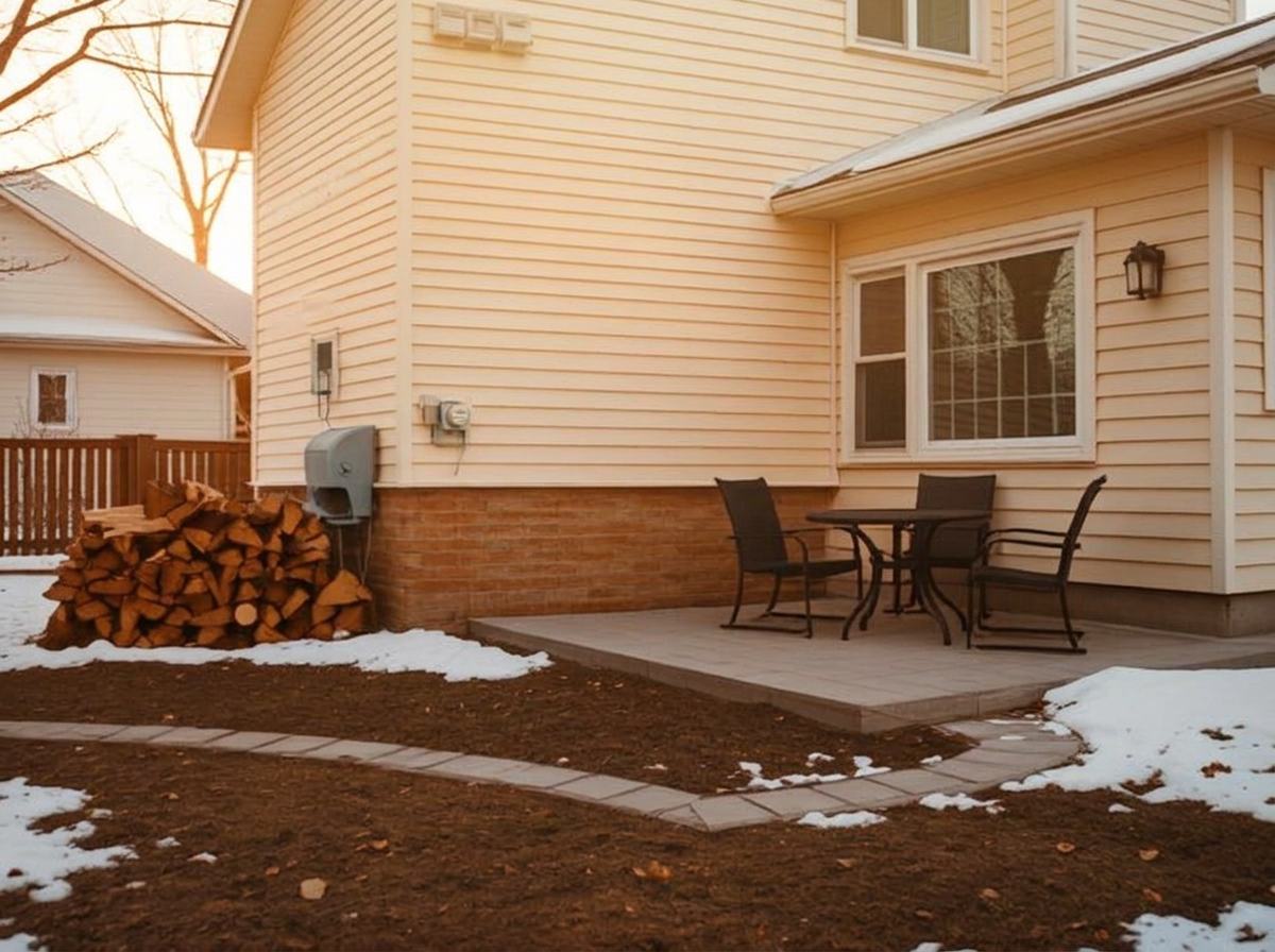 Pourtour de la maison dégagé